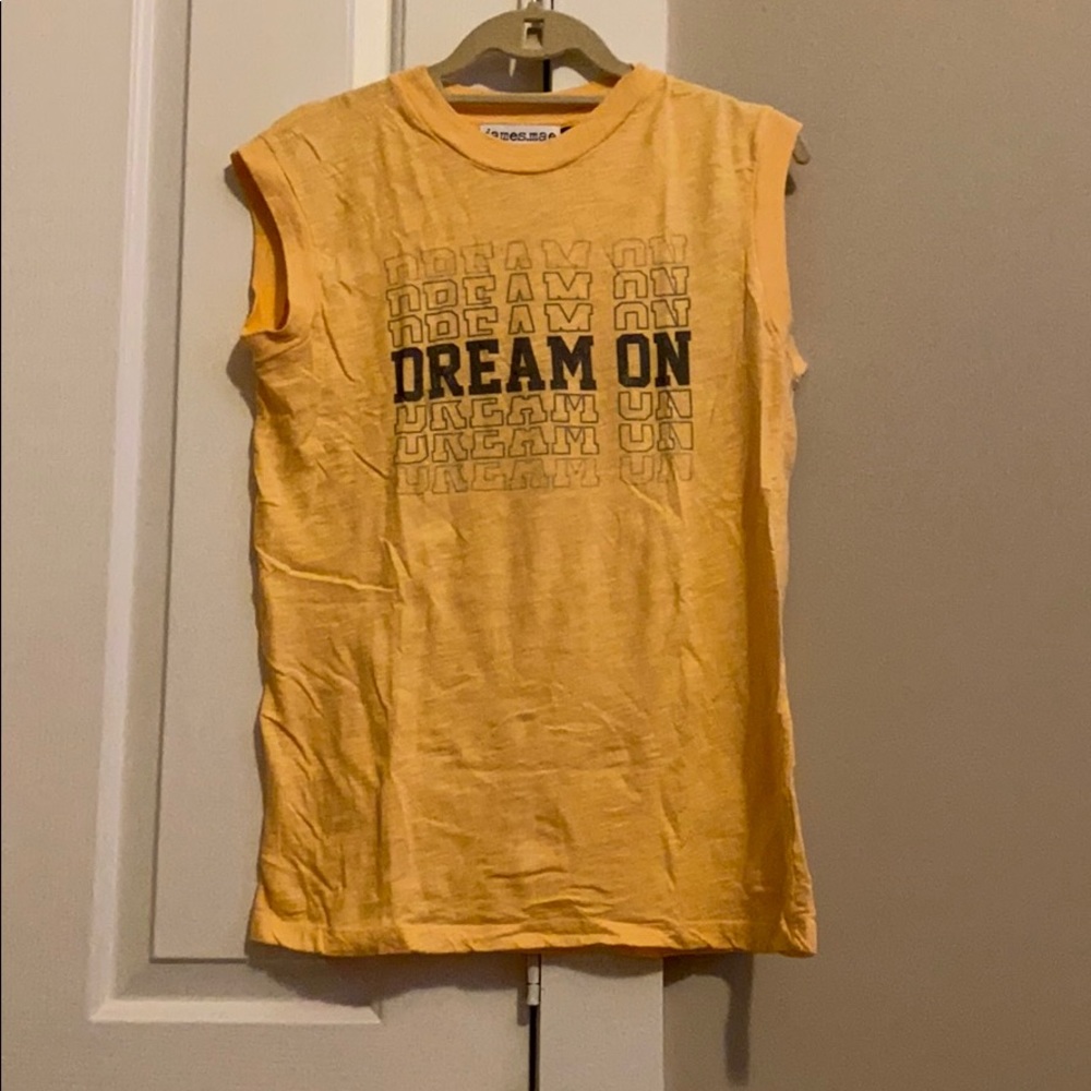 Yellow “Dream On” tank top
